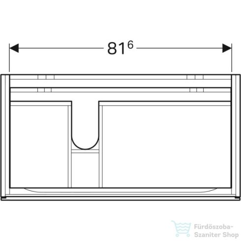 Geberit XENO² 88x46,2x53 cm-es 2 fiókos alsószekrény LED világítással,greige 500.515.00.1