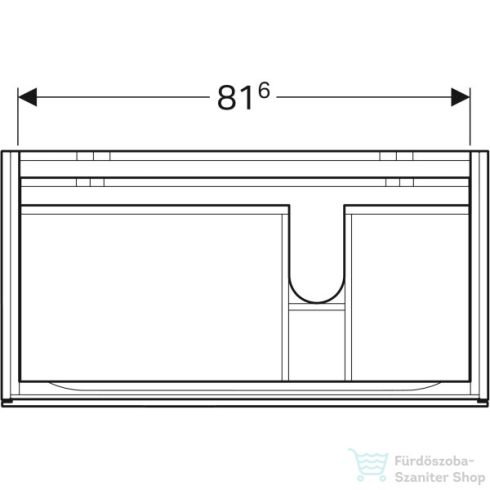 Geberit XENO² 88x46,2x22 cm-es 2 fiókos alsószekrény LED világítással,greige 500.516.00.1