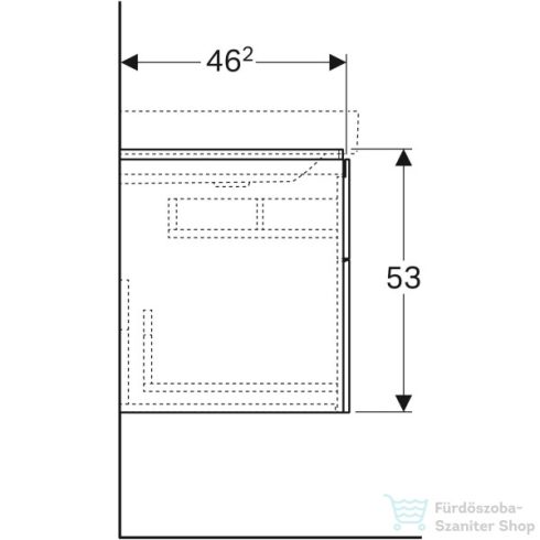 Geberit XENO² 88x46,2x22 cm-es 2 fiókos alsószekrény LED világítással,greige 500.516.00.1