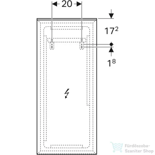 Geberit Xeno² 40x91 cm-es tükör LED világítással,szálcsiszolt alumínium 500.520.00.1