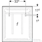 Geberit Xeno² 60x71 cm-es tükör LED világítással,szálcsiszolt alumínium 500.521.00.1