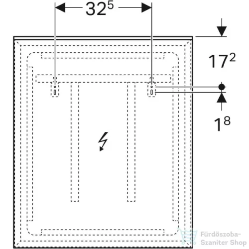 Geberit Xeno² 60x71 cm-es tükör LED világítással,szálcsiszolt alumínium 500.521.00.1