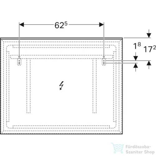 Geberit Xeno² 90x71 cm-es tükör LED világítással,szálcsiszolt alumínium 500.522.00.1