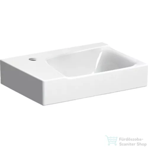 Geberit Xeno² 40x28 cm-es mosdó túlfolyó nélkül,bal oldali csaplyukkal,KeraTect mázzal,fehér 500.528.01.1