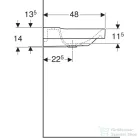 Geberit XENO² 60x48 cm-es mosdó túlfolyó nélkül,KeraTect mázzal,fehér 500.530.01.1