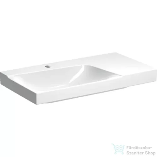 Geberit XENO² 90x48 cm-es mosdó jobb oldali pakolófelülettel,túlfolyó nélkül,KeraTect mázzal,fehér 500.533.01.1