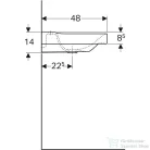 Geberit XENO² 90x48 cm-es mosdó jobb oldali pakolófelülettel,túlfolyó nélkül,KeraTect mázzal,fehér 500.533.01.1