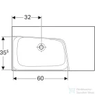 Geberit XENO² 90x48 cm-es mosdó jobb oldali pakolófelülettel,csaplyuk-és túlfolyó nélkül,KeraTect mázzal,fehér 500.534.01.1