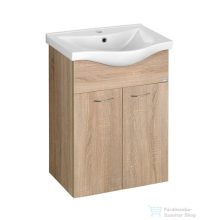   AQUALINE KERAMIA FRESH mosdótartó szekrény, 51x74x34cm, platina tölgy 50058