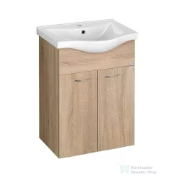   AQUALINE KERAMIA FRESH mosdótartó szekrény, 51x74x34cm, platina tölgy 50058