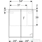 Geberit OPTION 60x70 cm-es kétajtós tükrös szekrény LED világítással,500.582.00.1
