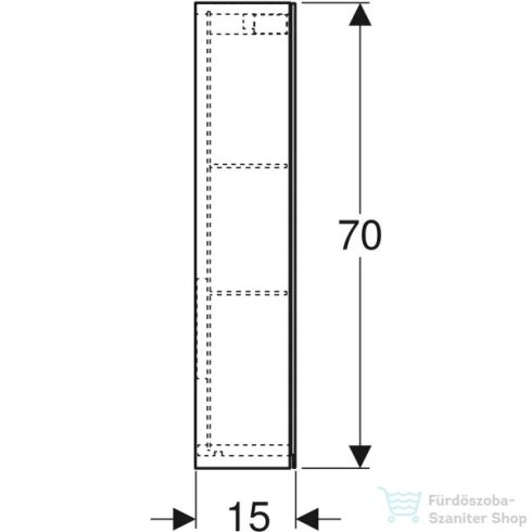 Geberit OPTION 90x70 cm-es kétajtós tükrös szekrény LED világítással,500.583.00.1