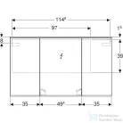 Geberit OPTION PLUS 120x70 cm-es 3 ajtós tükrös szekrény LED világítással,külső/belső tükörrel 500.592.00.1