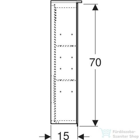 Geberit OPTION PLUS 120x70 cm-es 3 ajtós tükrös szekrény LED világítással,külső/belső tükörrel 500.592.00.1