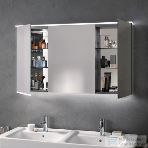 Geberit OPTION PLUS 120x70 cm-es 3 ajtós tükrös szekrény LED világítással,külső/belső tükörrel 500.592.00.1