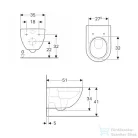 Geberit Acanto Rimfree fali wc 500.600.01.2