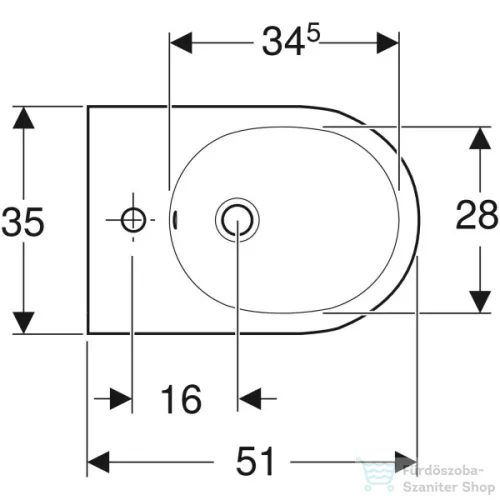 Geberit ACANTO fali bidé,fehér 500.601.01.2