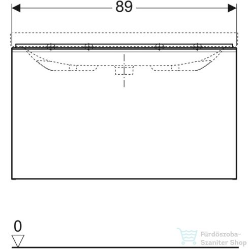 Geberit ACANTO 89x47,5x53,5 cm-es 1 fiókos alsószekrény mosdó nélkül,matt láva/üveg,500.612.JK.2