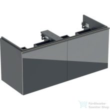   Geberit ACANTO 119x47,6x53,5 cm-es 2 fiókos alsószekrény 2 belső fiókkal dupla mosdóhoz,matt láva/fényes üveg 500.613.JK.2