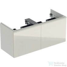   Geberit ACANTO 119x47,6x53,5 cm-es 2 fiókos alsószekrény 2 belső fiókkal dupla mosdóhoz,matt homokszürke/fényes üveg 500.613.JL.2