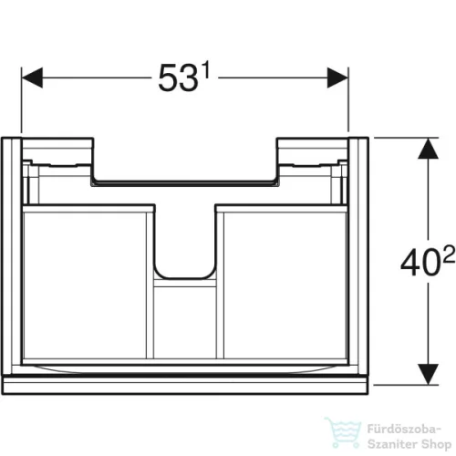 Geberit ACANTO 59,5x41,6x53,5 cm-es 1 fiókos alsószekrény mosdó nélkül,fehér/fényes üveg,500.614.01.2