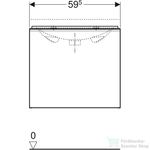 Geberit ACANTO 59,5x41,6x53,5 cm-es 1 fiókos alsószekrény mosdó nélkül,fehér/fényes üveg,500.614.01.2