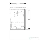 Geberit ACANTO 59,5x41,6x53,5 cm-es 1 fiókos alsószekrény mosdó nélkül,fehér/fényes üveg,500.614.01.2