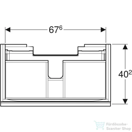 Geberit ACANTO 74x41,6x53,5 cm-es 1 fiókos alsószekrény mosdó nélkül,fehér/fényes üveg,500.615.01.2