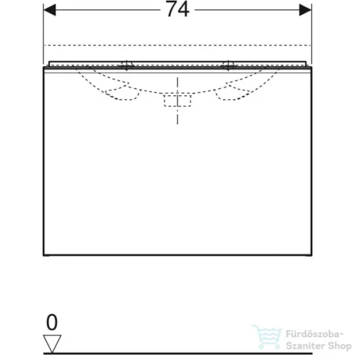 Geberit ACANTO 74x41,6x53,5 cm-es 1 fiókos alsószekrény mosdó nélkül,fehér/fényes üveg,500.615.01.2