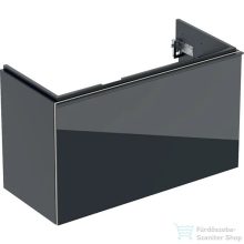   Geberit ACANTO 89x41,6x53,5 cm-es 1 fiókos alsószekrény mosdó nélkül,matt fekete/fényes üveg 500.616.16.1