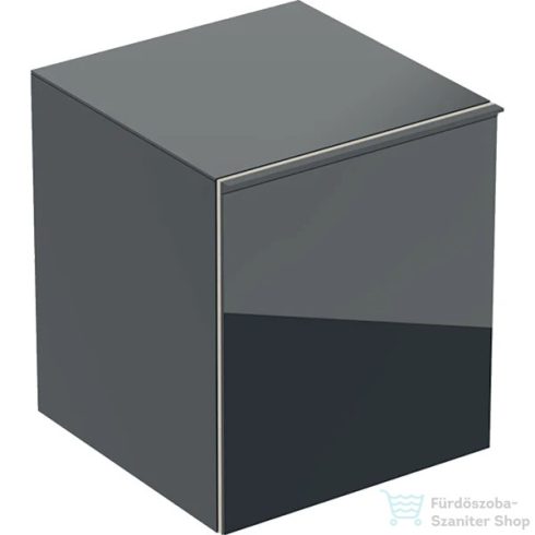 Geberit ACANTO 45x47,6x52 cm-es 1 fiókos fali szekrény belső fiókkal,matt fekete/fekete fényes üveg 500.618.16.1