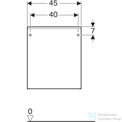 Geberit ACANTO 45x47,6x52 cm-es 1 fiókos fali szekrény belső fiókkal,matt láva/láva fényes üveg 500.618.JK.2