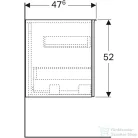 Geberit ACANTO 45x47,6x52 cm-es 1 fiókos fali szekrény belső fiókkal,matt láva/láva fényes üveg 500.618.JK.2