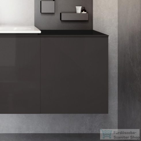 Geberit ACANTO 45x47,6x52 cm-es 1 fiókos fali szekrény belső fiókkal,matt láva/láva fényes üveg 500.618.JK.2