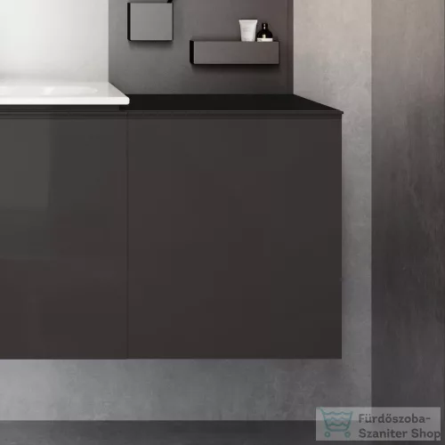 Geberit ACANTO 45x47,6x52 cm-es 1 fiókos fali szekrény belső fiókkal,matt láva/láva fényes üveg 500.618.JK.2