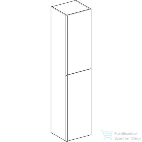 Geberit ACANTO 38x36x173 cm-es 2 ajtós magas szekrény belső fiókkal,fényes fehér/üveg 500.619.01.2