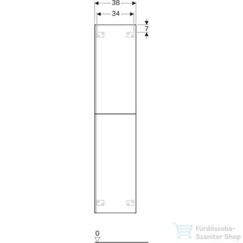 Geberit ACANTO 38x36x173 cm-es 2 ajtós magas szekrény belső fiókkal,fényes fehér/üveg 500.619.01.2
