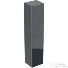   Geberit ACANTO 38x36x173 cm-es 2 ajtós magas szekrény belső fiókkal,matt/fényes fekete-üveg 500.619.16.1