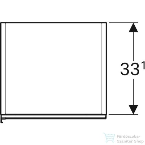 Geberit ACANTO 38x36x173 cm-es 2 ajtós magas szekrény belső fiókkal,matt/fényes láva-üveg 500.619.JK.2