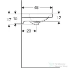Geberit ACANTO 60x48 cm-es mosdó 2 csaplyukkal,fehér 500.620.01.2