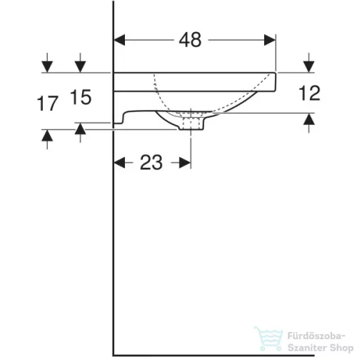 Geberit ACANTO 60x48 cm-es mosdó 2 csaplyukkal,fehér 500.620.01.2