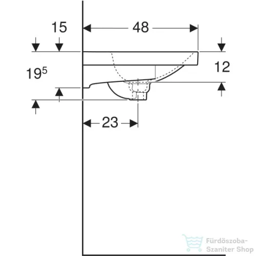Geberit ACANTO 75x48 cm-es mosdó,fehér 500.622.01.2