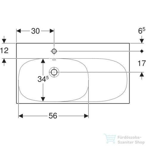 Geberit ACANTO 90x48 cm-es mosdó,fehér 500.625.01.2