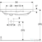 Geberit ACANTO 90x48 cm-es mosdó,fehér 500.625.01.2