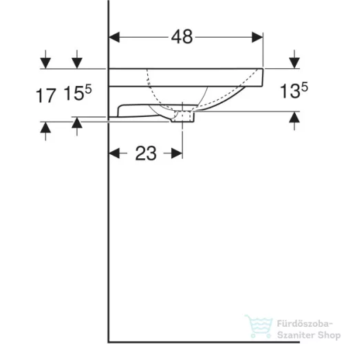 Geberit ACANTO 90x48 cm-es mosdó,fehér 500.625.01.2
