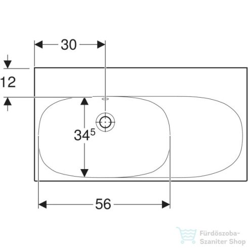 Geberit ACANTO 90x48 cm-es mosdó csaplyuk nélkül,fehér 500.626.01.2