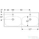 Geberit ACANTO 120x48 cm-es kétmedencés mosdó,fehér 500.627.01.2