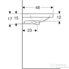 Geberit ACANTO 120x48 cm-es kétmedencés mosdó,fehér 500.627.01.2