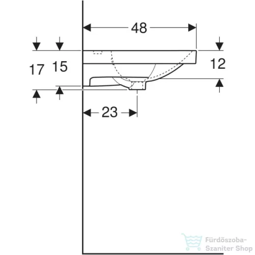 Geberit ACANTO 120x48 cm-es kétmedencés mosdó,fehér 500.627.01.2
