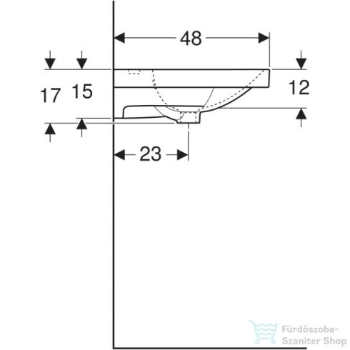 Geberit ACANTO 120x48 cm-es kétmedencés mosdó csaplyuk nélkül,fehér 500.628.01.2
